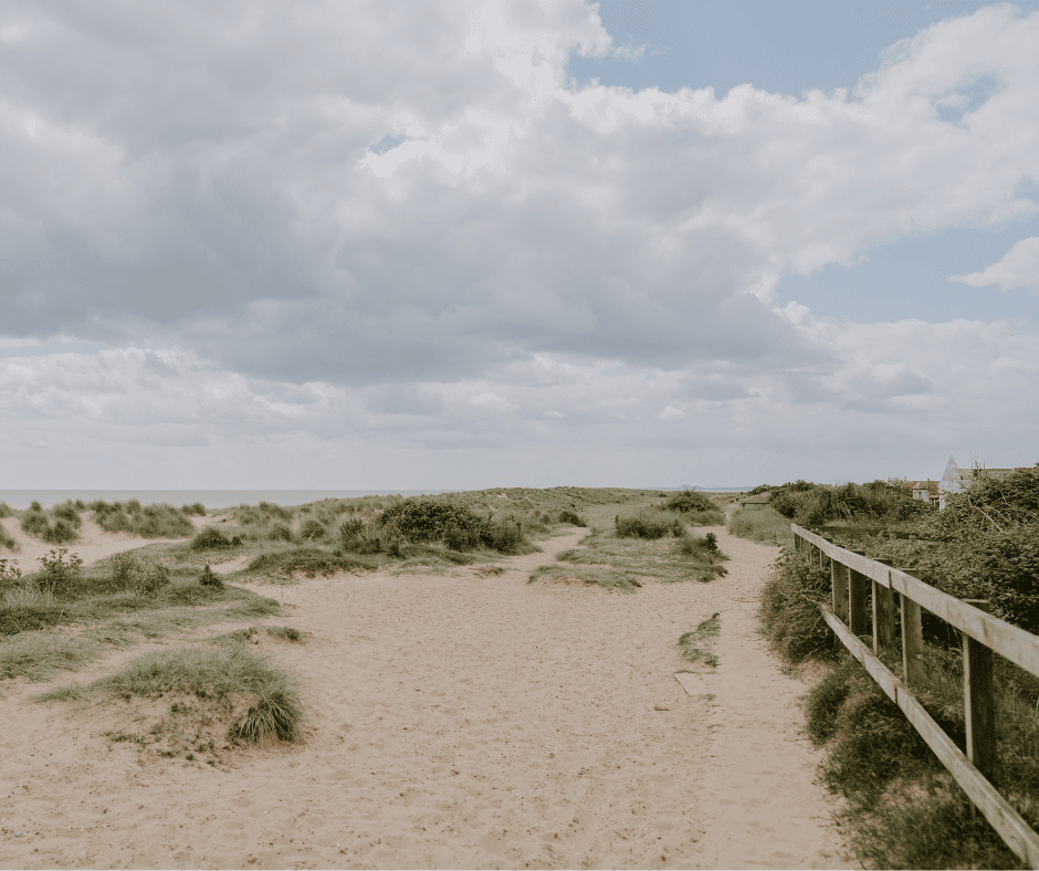 Sandy stretch of beach in Southwold, Suffolk
